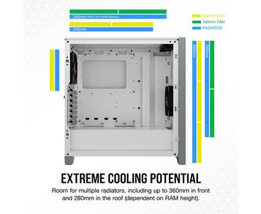 CAJA SEMITORRE ATX 4000D AIRFLOW TG WHITE CORSAIR