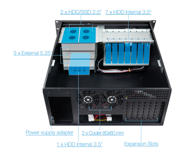 CAJA RACK 19´´ 4U 406N-USB3 S/F TOOQ