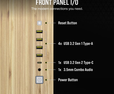 CAJA SEMITORRE ATX 6500X TG WHITE/BAMBOO WOOD CORSAIR